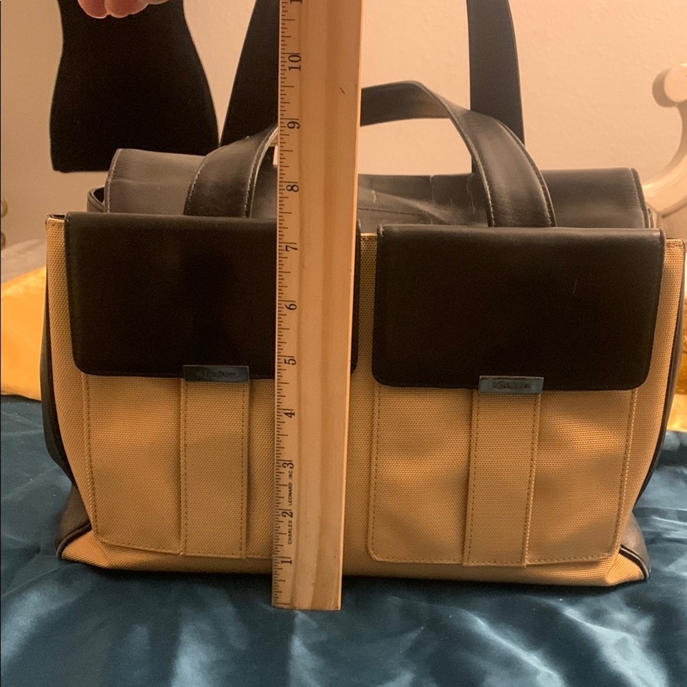 Vintage Yves Saint Laurent Black and Tan Tote Bag GUC YSL - Picture 2 of 16